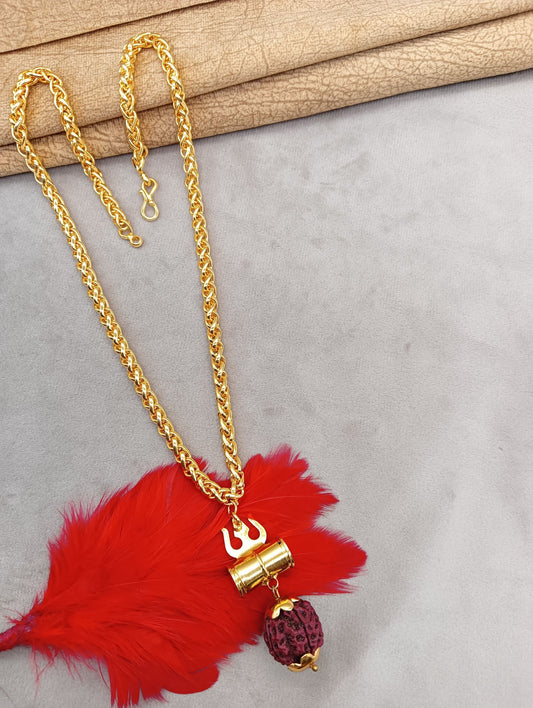 Luxurious Men's Gold Plated Pendant With Chain Vol 2