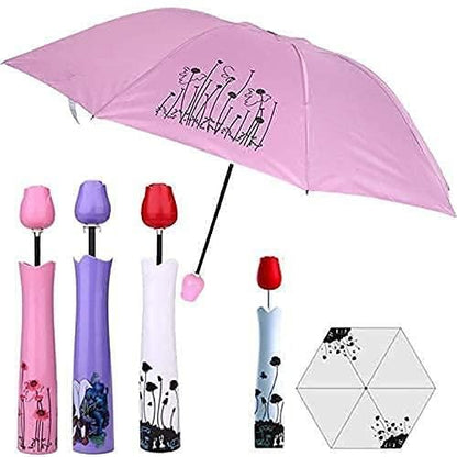 Rose Bottle Shape Folding Umbrella�