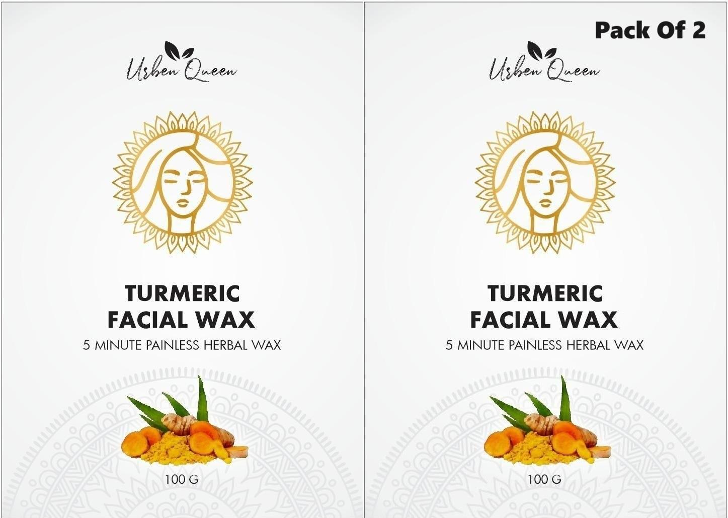 Turmeric Facial Wax - 5 Minute Painless Herbal Wax Powder (100g) (Pack of 2) 0c2542-3a