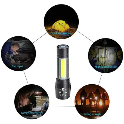 Electric Pocket Torch Plastic Rechargeable Flashlight with Hanging Rope