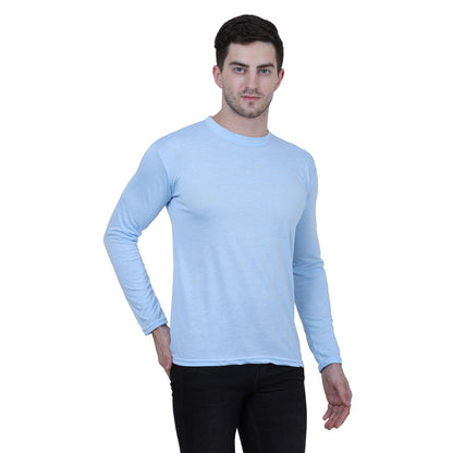 Cotton Blend Solid Full Sleeves T-Shirt