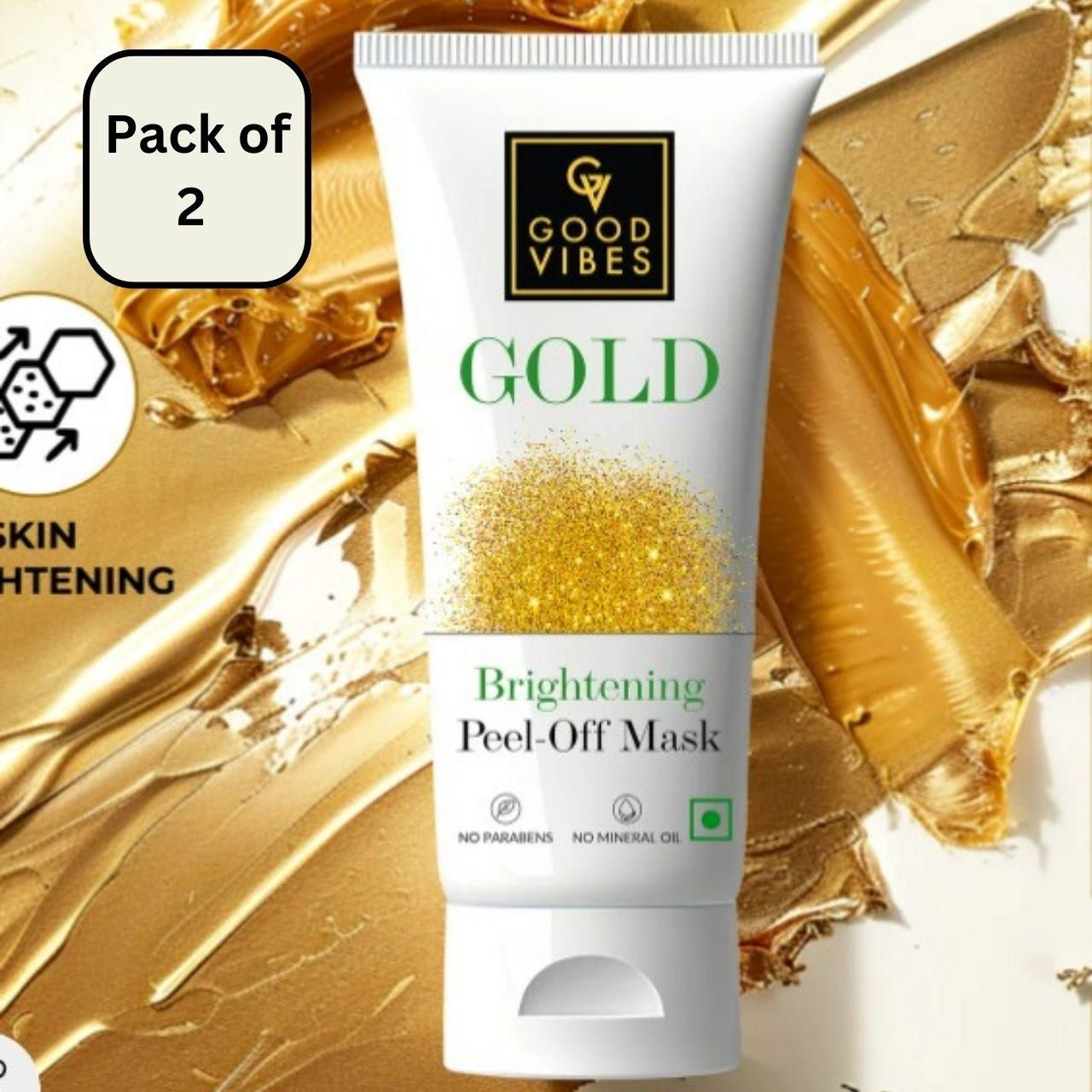 Good Vibes Gold Brightening Peel off Mask 50gram (Pack of 2) 0c2542-3a