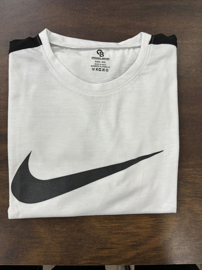 Mens Cotton Round Neck White T-shirt