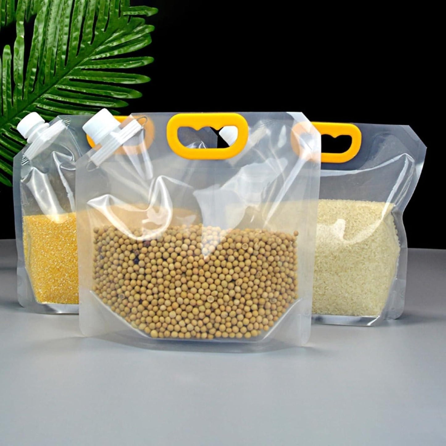 Plastic 2 Pcs (1 L) Reusable Grain Moisture Proof Sealed Bag Grain Storage Tank