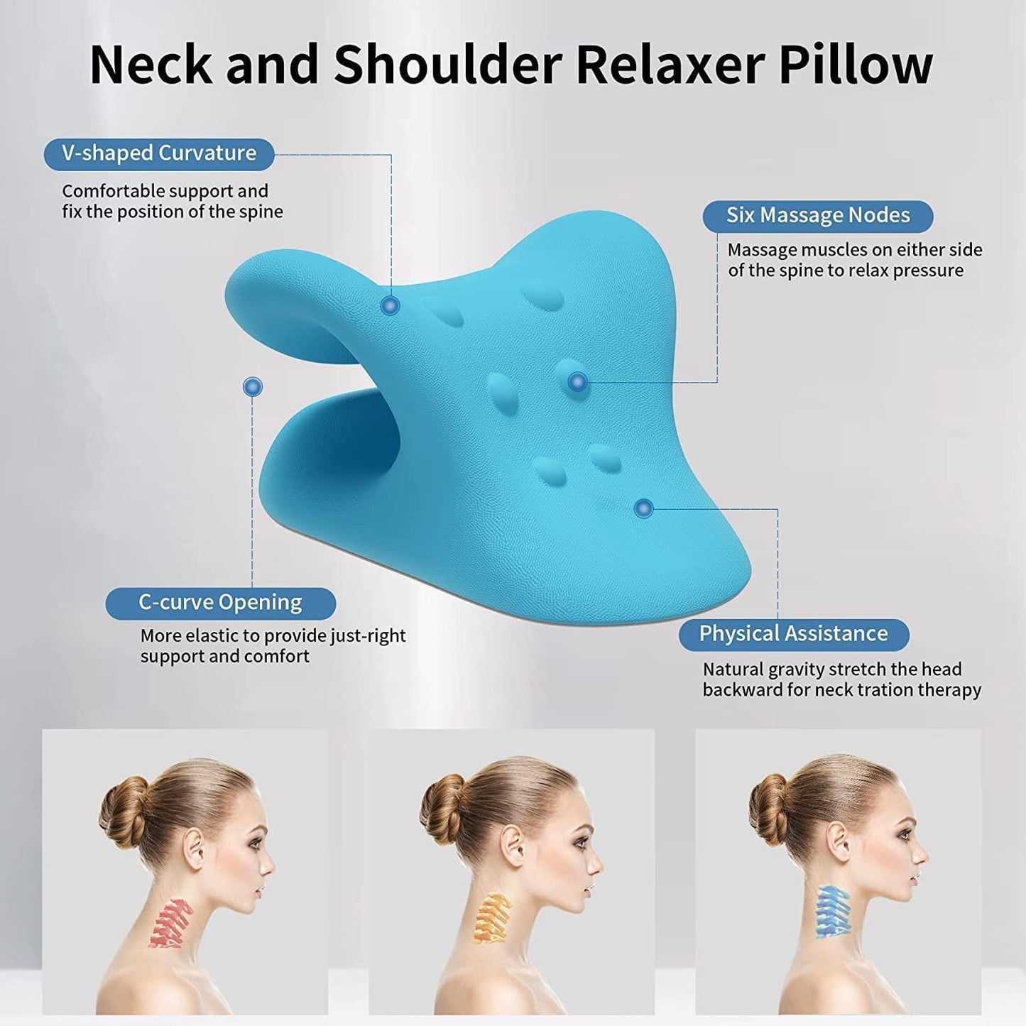 Expert mind Neck Relaxer Expert mind Neck Relaxer | Cervical Pillow | Neck & Shoulder Support for Pain Relief | Chiropractic Acupressure Massage