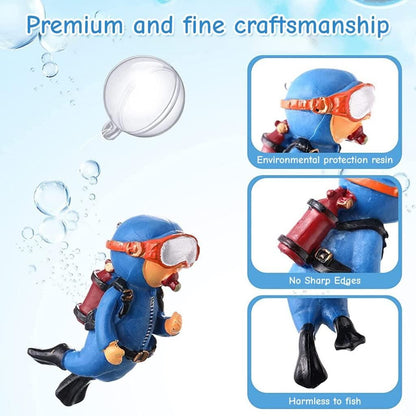 Diver Cartoon Aquarium Floating Cute Resin 2pc