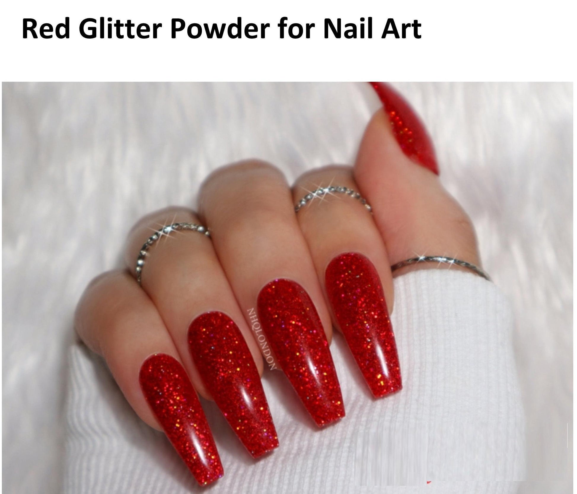 Premium Nail Glitter Powder for Nail Art Red 21 0c2542-3a