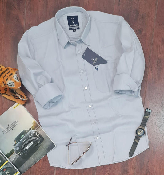 Cotton Solid Full Sleeves Mens Casual Shirt