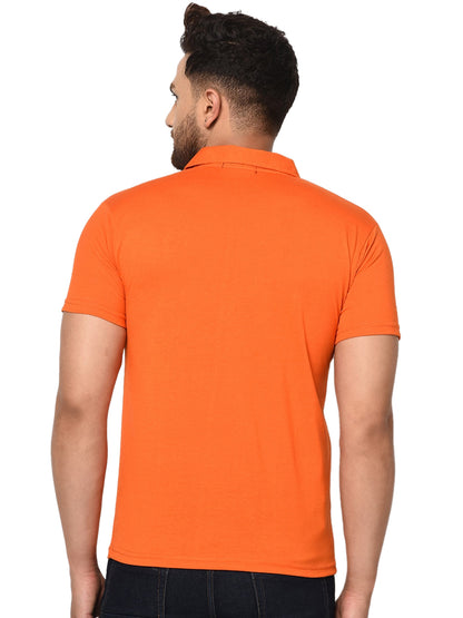 Cotton Blend Solid Half Sleeves Mens Polo T-Shirt