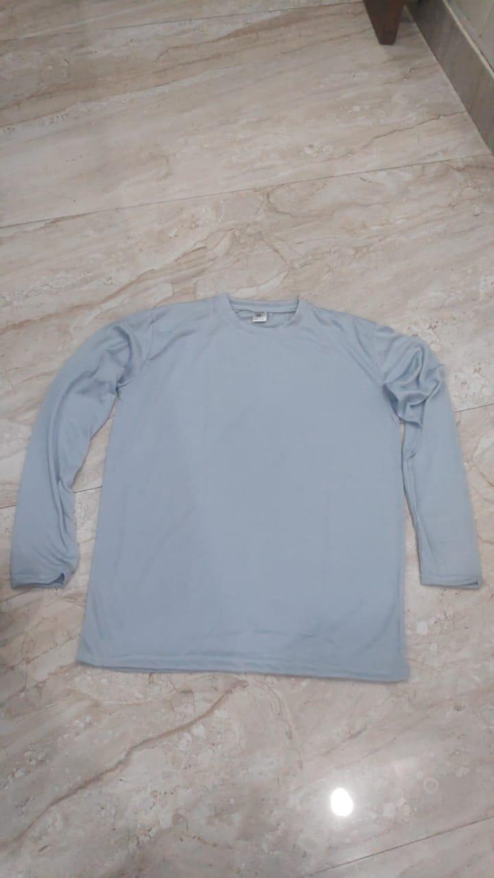 Cotton Blend Solid Full Sleeves T-Shirt