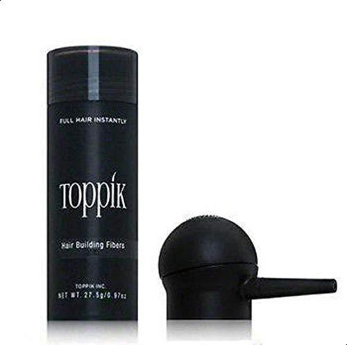 Toppik Hair Building Fibers, Keratin-Derived Fibres for Naturally Thicker Looking Hair, Cover bald spot - Black 27.5 gm with Spray Applicator, Combo Pack 0c2542-3a