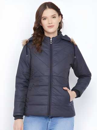 Women's Winter Wear Solid Parka Jacket