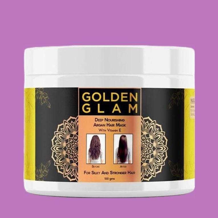 Golden Glam Hair Mask, Moisturizing and Smoothing for Dry Damaged Frizzy Hairs (Girls/Boys) 0c2542-3a