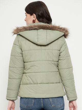 Women's Winter Wear Solid Parka Jacket