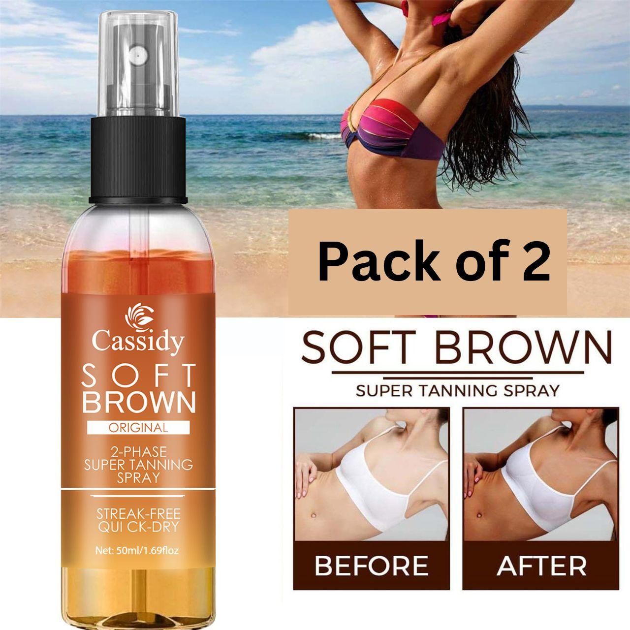 CASSIDY Soft Brown, 2-Phase Super Tanning Spray, 50ml (Pack of 2) 0c2542-3a