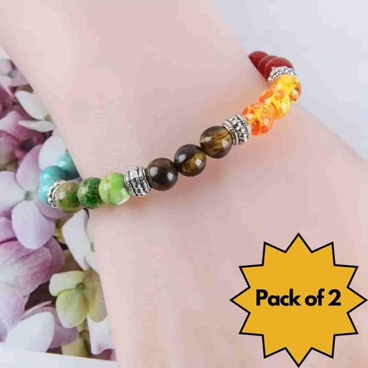 7 Chakra Stones Bracelet Pack of 2