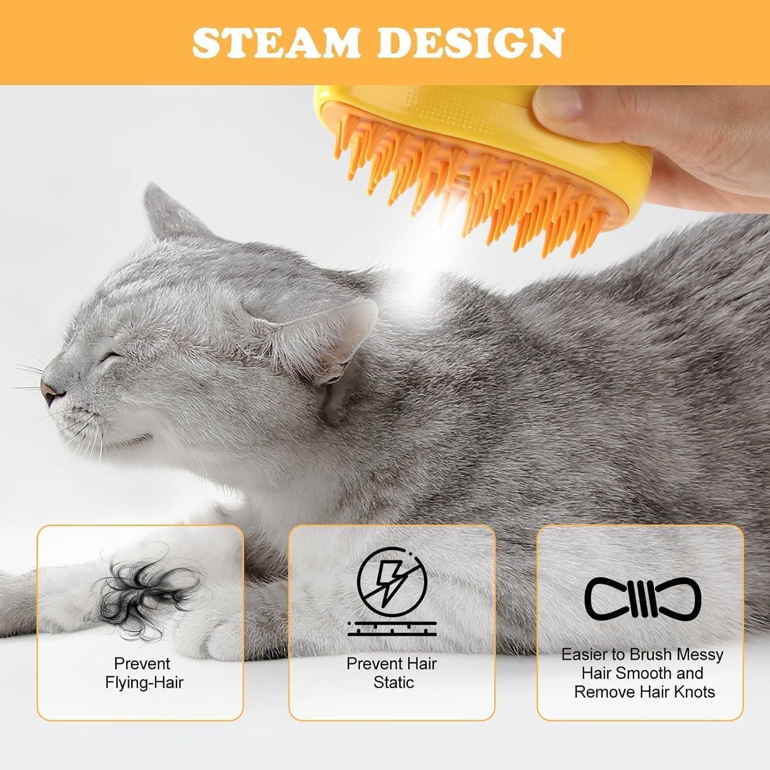 Steaming Pet Hairbrush 0c2542-3a