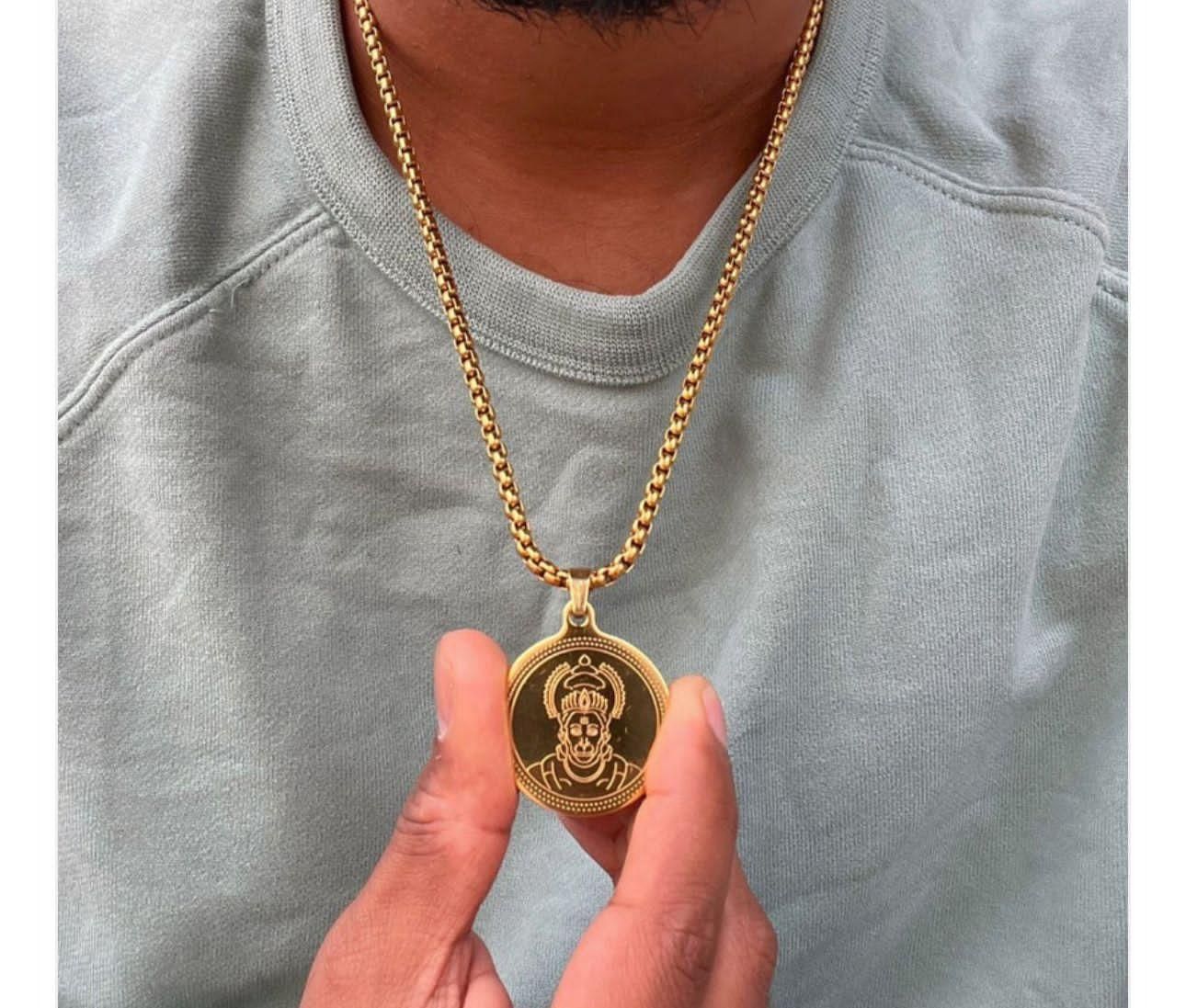 Gold Plated Hanuman Locket With Chain