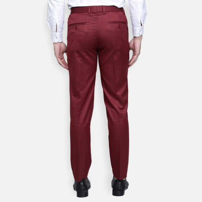 Lycra Blend Solid Regular Fit Mens Formal Trousers