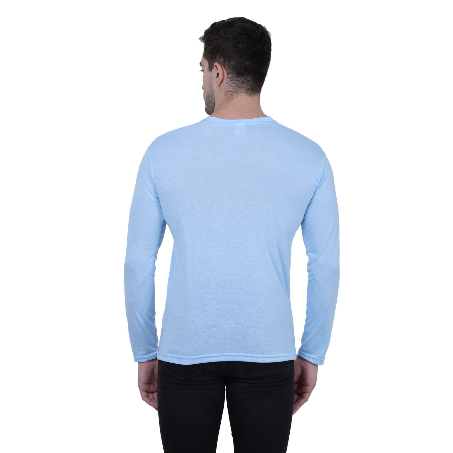 Cotton Blend Solid Full Sleeves T-Shirt