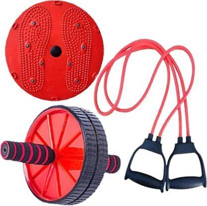 Toning Tube Band, Abs Wheel, Twister Set for Workout