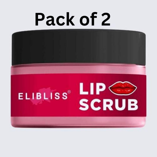 Strawberry Lip Scrub for Lightening & Brightening Dark Lips, Dry, Chapped Lips (Pack of 2) 0c2542-3a