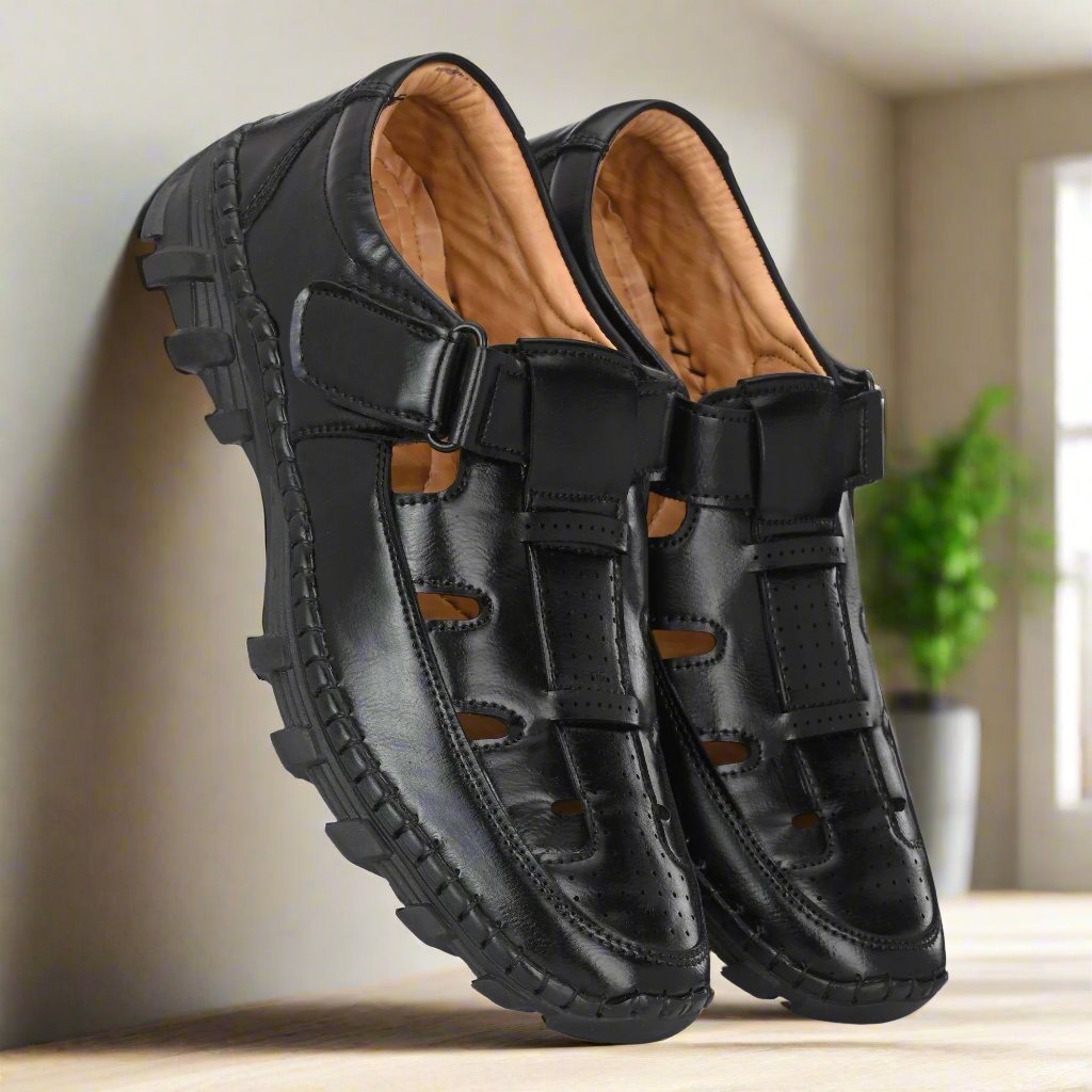 Black Roman Sandals For Men 0c2542-3a