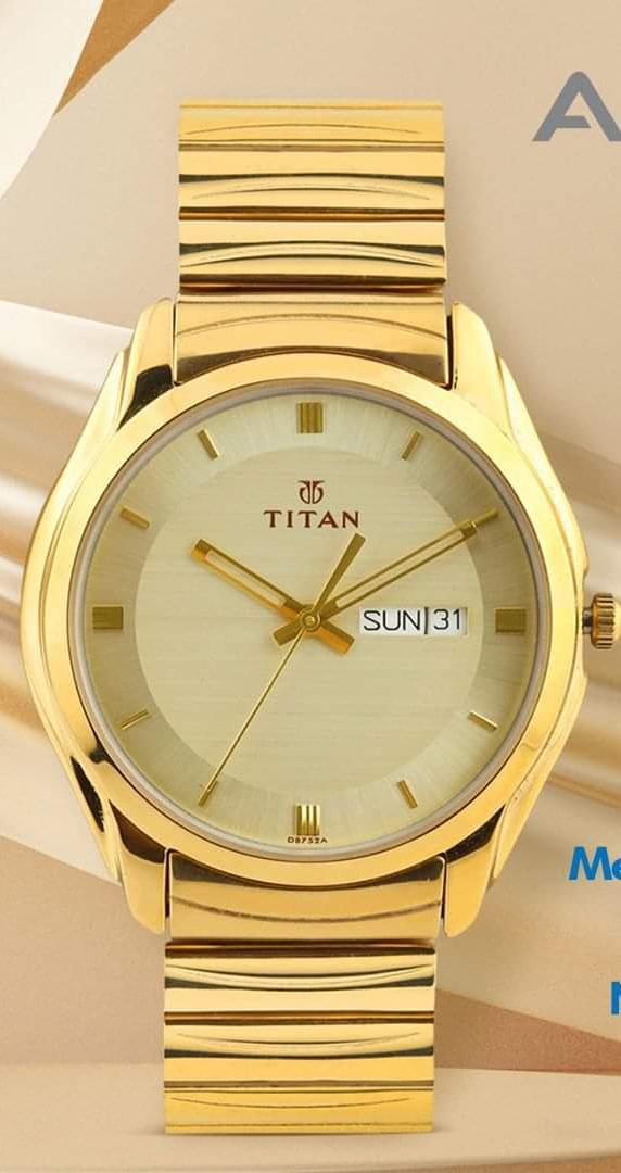 Men Gold-Toned Dial Watch