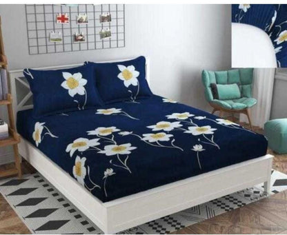 Fitted bedsheet with two pillow cases