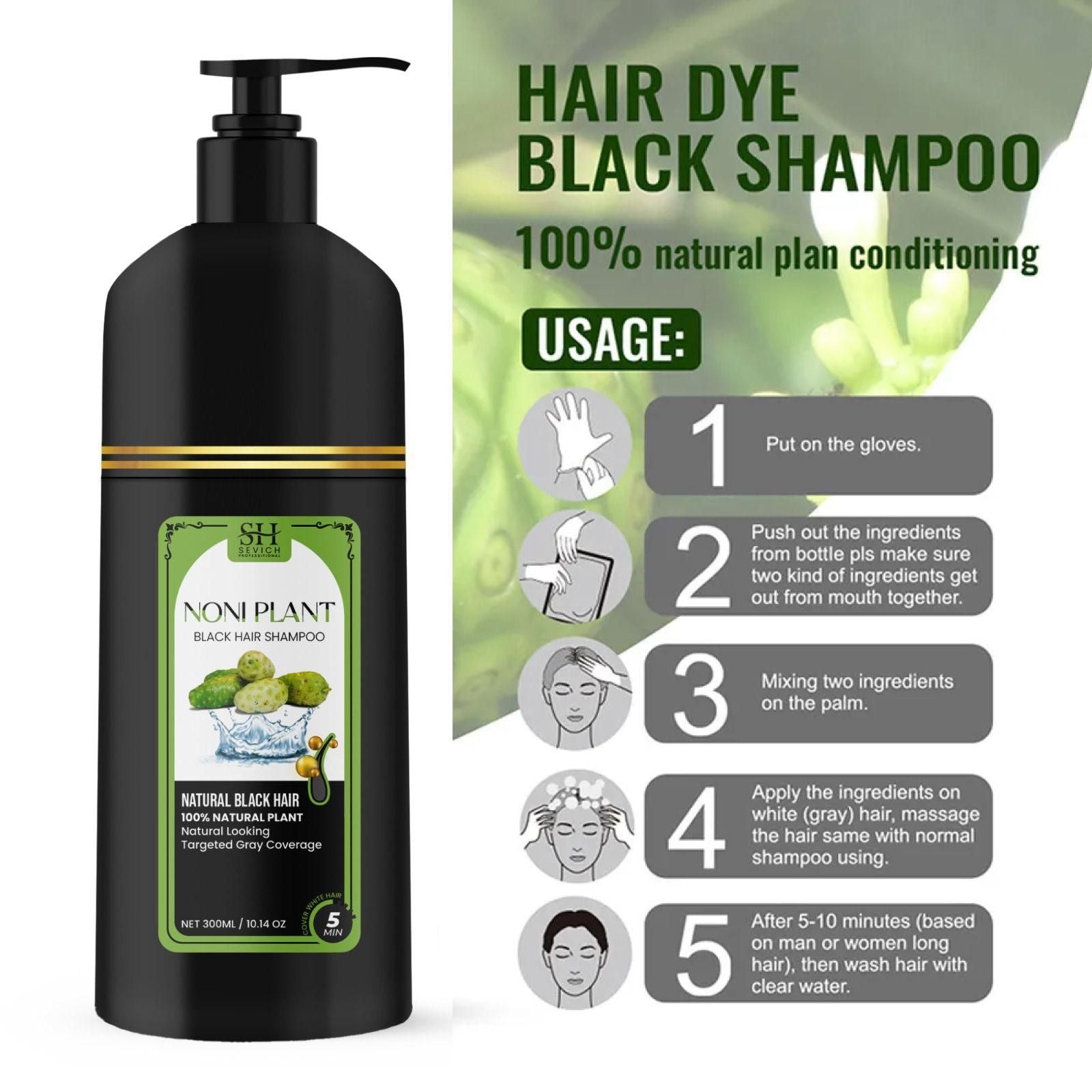 Noniplant Black Hair Shampoo 300ml (Pack Of 2) 0c2542-3a