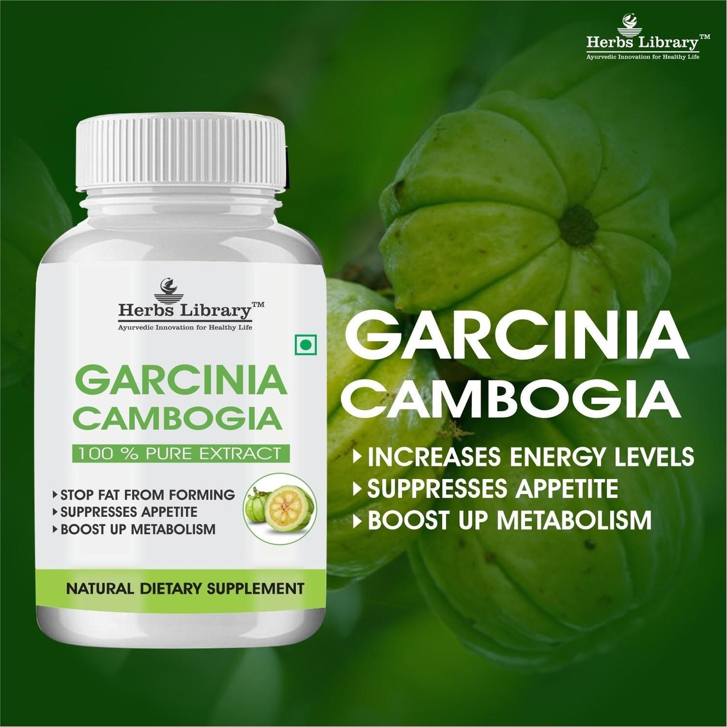 Garcinia Cambogia For Weight Loss 800mg 60% HCA Supplement (Pack of 2)