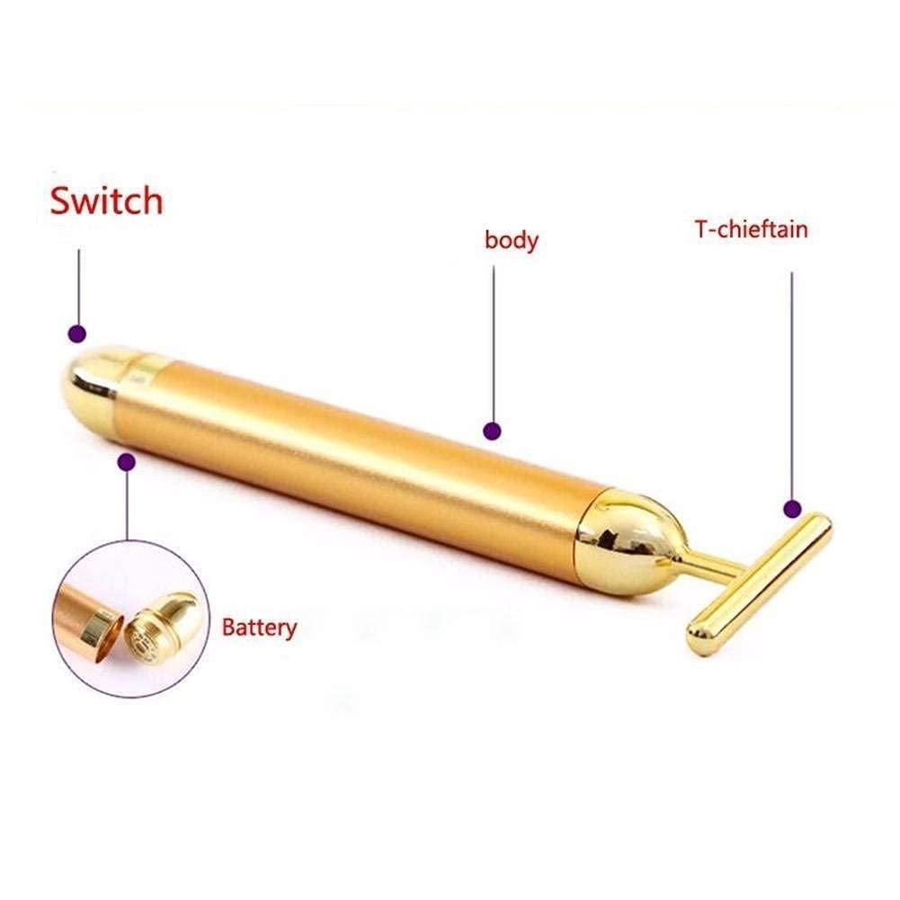 24K Gold Energy Beauty Bar Electric Facial Massage Roller 0c2542-3a