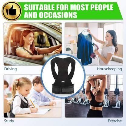 Magnetic Therapy Posture Corrector Shoulder Belt Back PainRelief & Abdomen Support Back & Abdomen Support (Black Color) 0c2542-3a