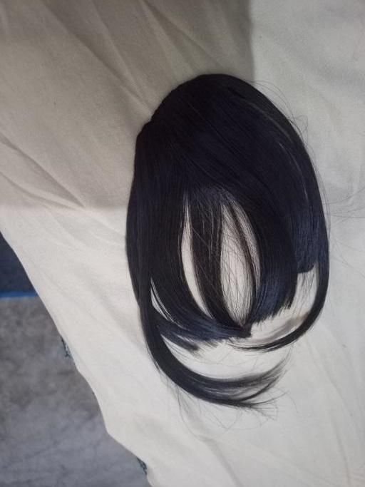 Natural-Looking Black Clip In Bangs