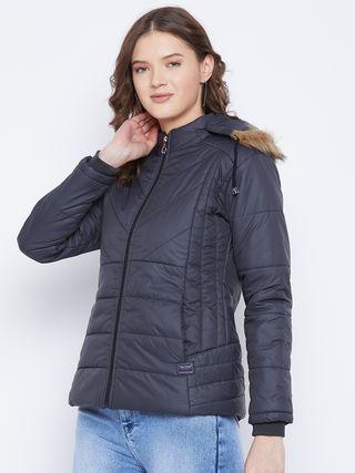 Women's Winter Wear Solid Parka Jacket