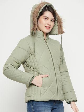 Women's Winter Wear Solid Parka Jacket