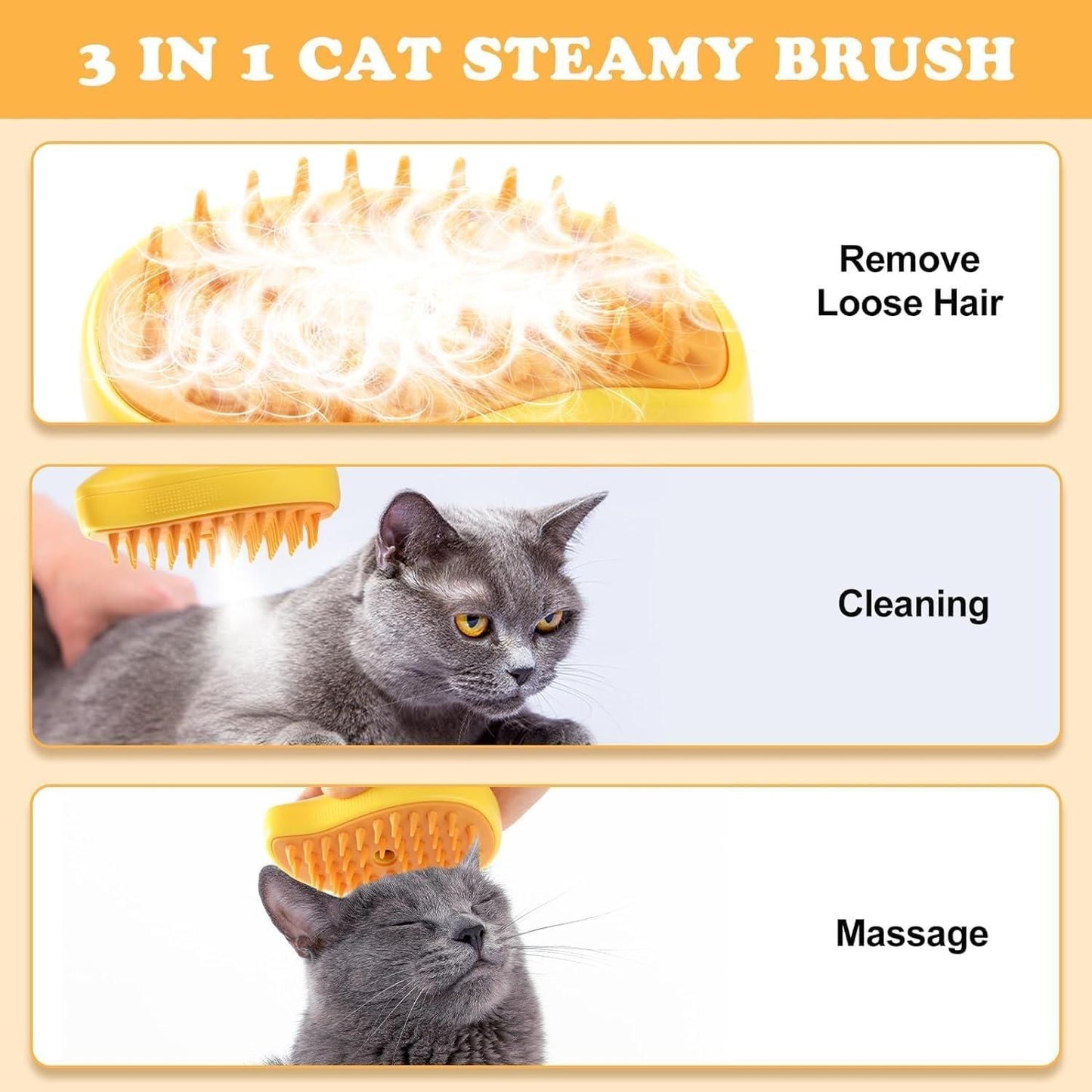 Steaming Pet Hairbrush 0c2542-3a